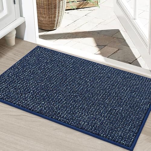 BEQHAUSE Dirt Trapper Door Mat 24" x 36", Non-Slip Washable Doormats, Blue by BEQHAUSE