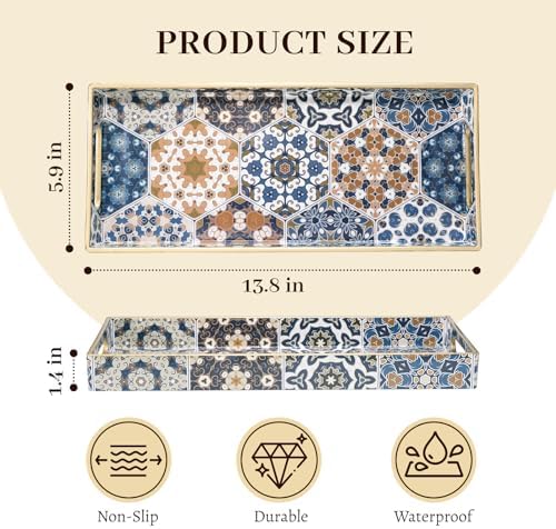 MAONAME Plastic Bathroom Vanity for Countertop, Narrow Decorative Trays - Image 2