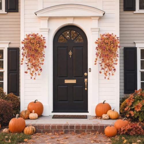 2PCS Artificial Fake Hanging Flowers Plants for Outdoor Fall Decor - Image 4