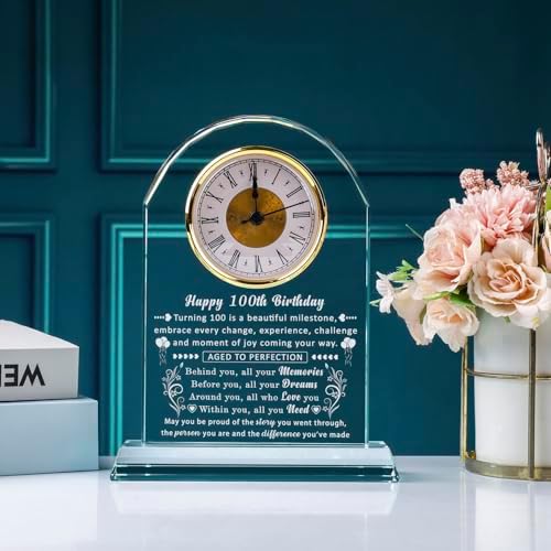 100th Birthday Gifts for Women, 100 Year Old Birthday Decorations Clock Gifts for Her, Meaningful Turining 100 Bday Gifts Idea for Women, Men, Friends, Mom, Dad, Sister - Image 4