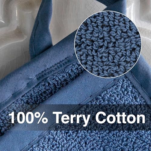 RITZ Terry Pocket Mitt & Hot Pad: Unparalleled Heat Resistant, Durable 100% Cotton – Ergonomically Designed for Optimal Grip – Easy-Care Machine Washable – 4-Pact, Federal Blue - Image 2