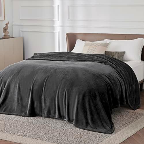Bedsure GentleSoft Fleece Blanket California King Size Charcoal - Lightweight Plush Fuzzy Cozy Soft Bed Blankets, 102x96 inches - Image 2