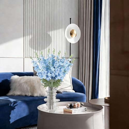 16Pcs Light Blue Delphinium Artificial Flower 33.5'' Long Stem Blue Flowers - Image 6