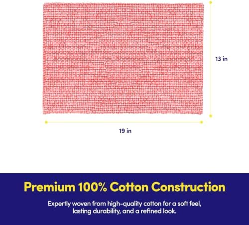 Sweet Home Collection 100% Cotton Placemats for Dining Room Rectangle Two Tone Woven Fabric 13" x 19" Soft Durable Table Mat Set, Set of 6, Pink - Image 3