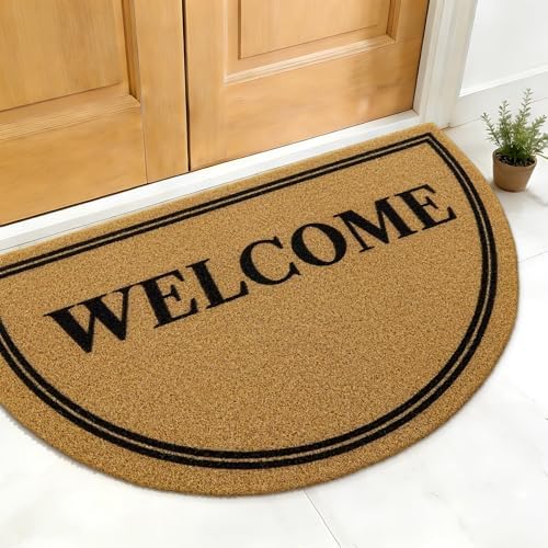 OLANLY Half Circle Door Mat 30x17, Low Profile Doormat (Welcome) - Image 2
