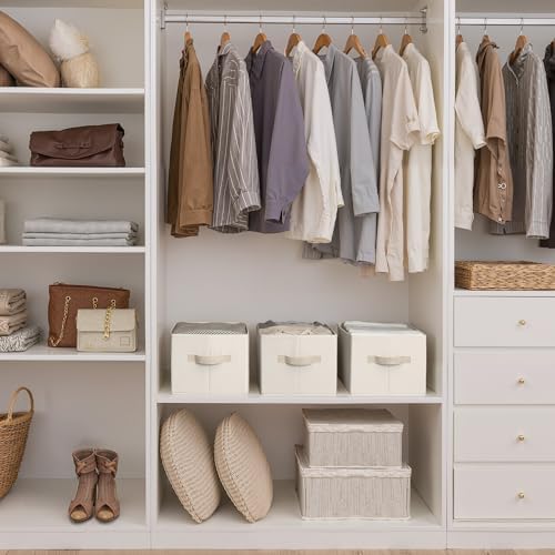 StorageWorks Closet Storage Bins, Beige, 3-Pack, Large - Image 2