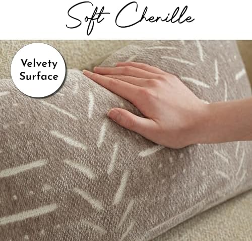 BlissBlush Decorative Lumbar Pillow Covers 12x20 Set of 2, Taupe Soft Woven Chenille Accent Pillow Covers for Couch Sofa Bed, Textured Farmhouse Cushion Covers - Image 2