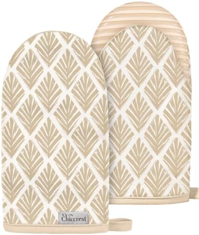 100% Thick Cotton Mini Oven Mitts Silicone Grip Diamond Gingham by chiccrest