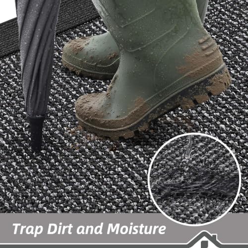BEQHAUSE Indoor Door Mat 24" x 36", Dirt Trapper Door Mats, Charcoal - Image 3
