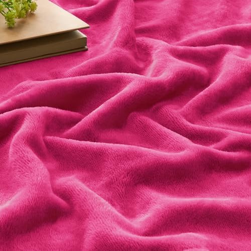 BEDELITE Fleece Blanket Soft Plush Twin Size Blanket Hot Pink 60"x80" - Image 4