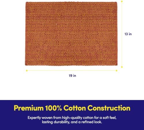 Sweet Home Collection 100% Cotton Placemats for Dining Room Rectangle Two Tone Woven Fabric 13" x 19" Soft Durable Table Mat Set, Set of 4, Rust - Image 3