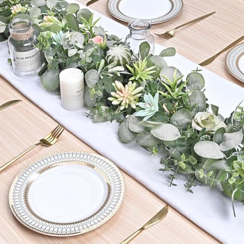 Dolicer 2 Packs 6FT Artificial Eucalyptus Garland Faux Greenery Garland - Image 4