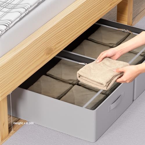 CYhom Under Bed Storage Bins Frame Storage Box Oxford Fabric Sturdy Underbed Container Foldable Stackable Large Capacity Clothes Organizer - Image 7
