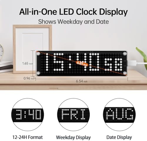 White WiFi Digital Clock with Seconds,Smart Desk Clock with Auto Time Sync, Day & Date,Low Light Silent Clock for Bedroom, Nightstand - Image 2