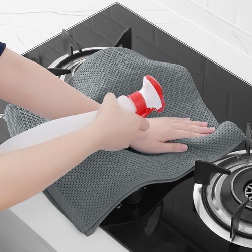 Homaxy 100% Cotton Waffle Weave Kitchen Dish Towels 6-Pack, Grey - Image 5