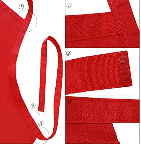 12 Pack Red Aprons for Women Men with 2 Pockets-Artist Baking Cooking Kitchen Aprons Bulk(24x28 inch, Red) - Image 4