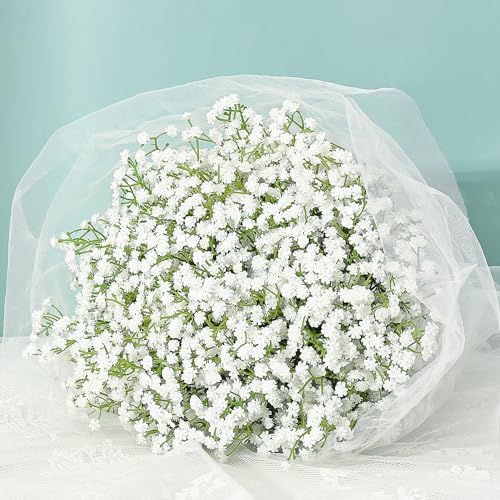 Babys Breath Artificial Flowers 18 PCS White Artificial Baby Breath Flowers by MARTINEMALL