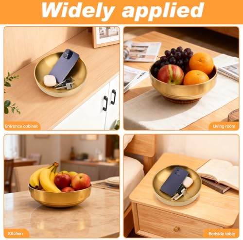 7.9inch Key Bowl for Entryway Table,Gold Decorative Bowl Key Dish for Organizing - Image 5