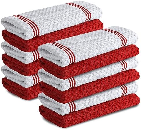 Infinitee Xclusives Kitchen Towels -12 Pack - Cotton Dish Towel |15" x 25"| by InfiniteeXclusives