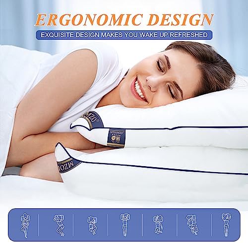 MZOIMZO Supportive Firm Bed Pillows for Sleeping- Standard Size, Set of 2, Cooling Hotel Quality with Premium Soft Down Alternative Fill for Back, Stomach or Side Sleepers, 20''x26'' - Image 4