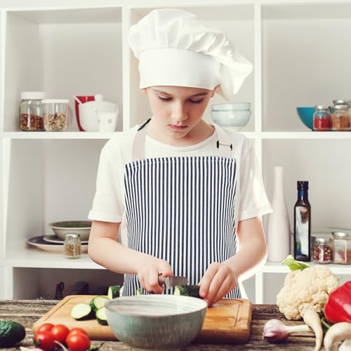 Stripes Kids Apron, Kids Cooking Aprons with 2 Pockets, Cute Kids Aprons for Cooking for Boys and Girls - Image 7