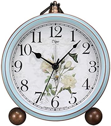 Maxspace 5.2in Desk Clock, Retro Silent Analog Clock Non-Ticking & Battery Operated with Quartz Movement,Clock Decor for Bedroom Living Room by Maxspace