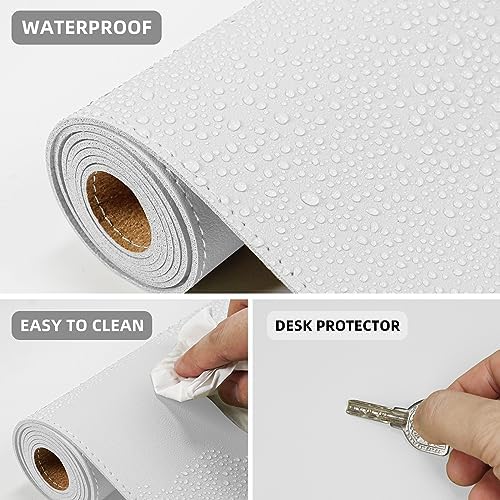 AFIING Cork Desk Mat 47" x 23.6", Dual-Sided Natural Cork & PU Leather Desk Pad, Non-Slip Waterproof Large Mouse Pad for Office, Home & Gaming (White) - Image 4