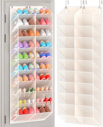 UVIAHOMI Over the Door Shoe Organizer for 20-30 Pairs, 10-Tier, Beige by UVIAHOMIHOMEORGANIZER