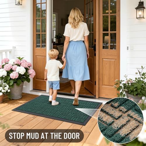 OLANLY Front Door Mat Outside Entrance 47x23, Heavy-Duty Rubber Doormat - Image 6