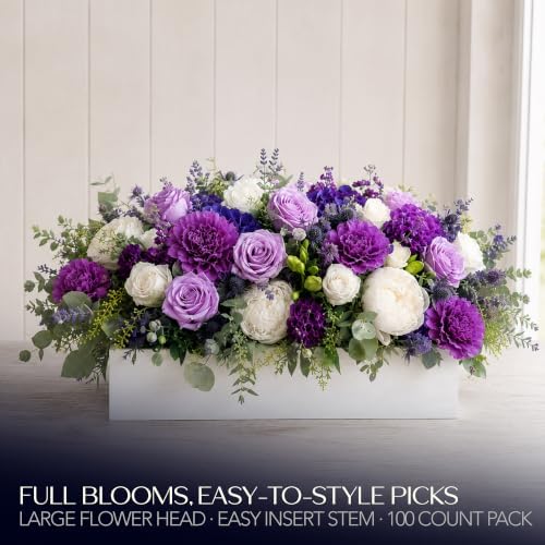 Royal Imports Carnation Artificial Flowers for Weddings – Purple 100pk - Image 4
