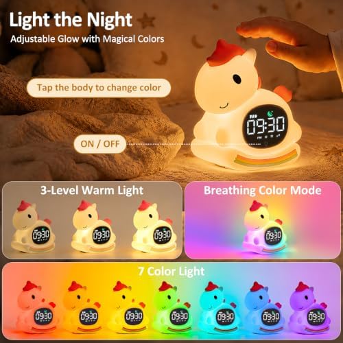 Unicorn Kids Alarm Clock with Night Light, OK to Wake Clock for Toddler - Image 5