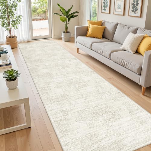 2x10 Runner Rug Non Slip,Washable Hallway Runner Rug,Beige - Image 4