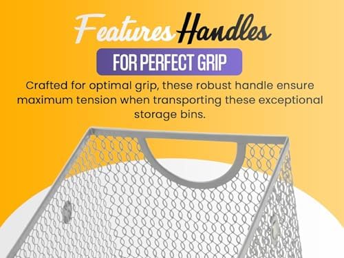 YBM HOME Kitchen Pantry Organizer Wire Basket for Shelves, Cabinets, Pantry, Countertop, Mesh Open Storage Bin Metal Basket for Organizing Food Supplies 10" x 8.8" x 5.8”, Pack of 2 - Image 5