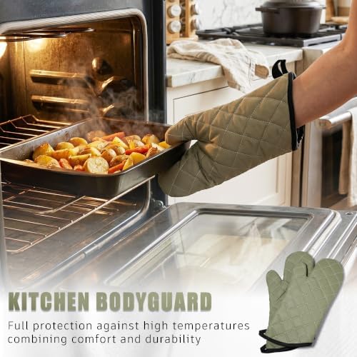 ARCLIBER 15" 425°F Terry Oven Mitts Quilted Heat Resistant Kitchen - Image 6
