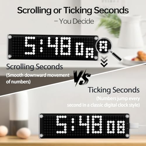 White WiFi Digital Clock with Seconds,Smart Desk Clock with Auto Time Sync, Day & Date,Low Light Silent Clock for Bedroom, Nightstand - Image 3