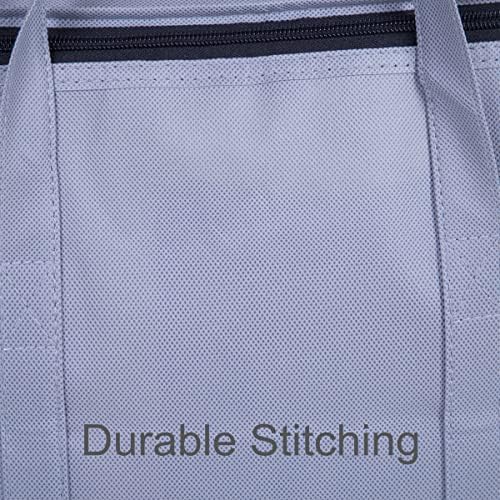 Zippered Clothes Storage Bags with Plastic Clear Window and Sturdy Handles Great for seasonal storage, Bedding, Blankets,Foldable with Sturdy Zipper, 2 Pack, Grey (Medium, Grey-2Pack) - Image 5
