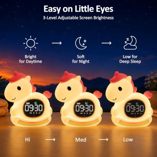 Unicorn Kids Alarm Clock with Night Light, OK to Wake Clock for Toddler - Image 7