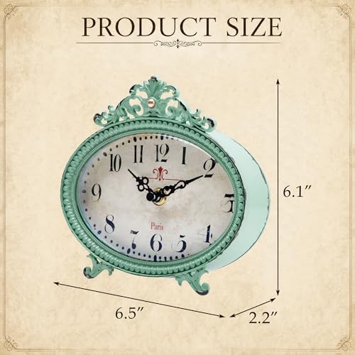 NIKKY HOME Table Clock, French Country Style Vintage Room Decor - Image 6