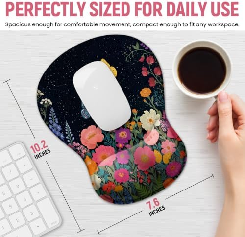 Ergonomic Mouse Pad with Wrist Rest, Gel Wrist Support, Butterfly - Image 6