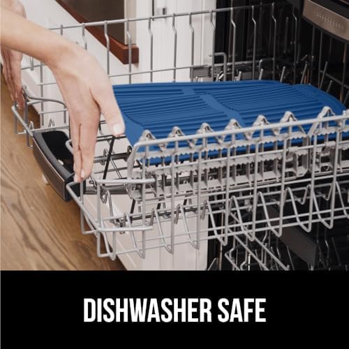 GORILLA GRIP Patented BPA-Free Silicone Dish Drying Mat, 18x24, Blue - Image 6