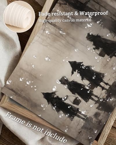 Halloween Vintage Trick or Treaters Wall Art Prints Halloween Wall Decor Trick or Treaters Canvas Autumn Prints Oil Painting Dark Academia Gothic Wall Decor for Gallery Living Room Bedroom (UNFRAMED 8x10in) - Image 3