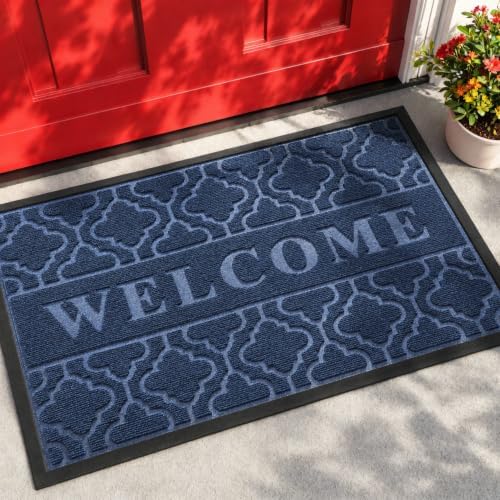 Yimobra Welcome Door Mat, 29.5 x 17 in, Blue by Yimobra