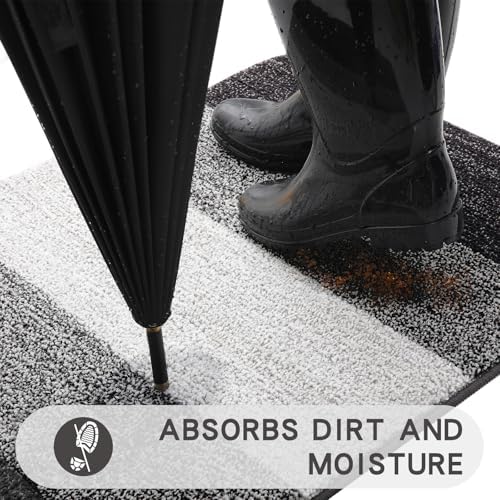 Kitinjoy Indoor Outdoor Door Mat, 45x27 Non-Slip Dirt Trapper Doormats - Image 2