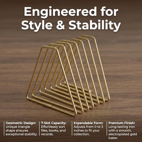 Gold Expandable Bookends, 11-Section, 2"-23.6" - Image 6