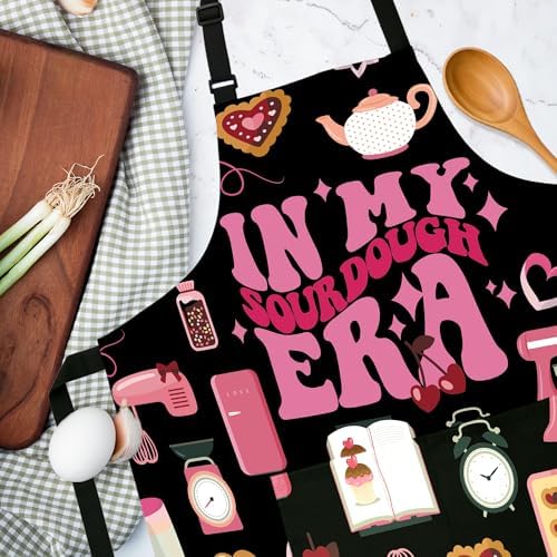 Adjustable Baking Aprons for Women - Cooking Aprons for Women with Pockets, Perfect for Baking Cooking Gradening - Image 5