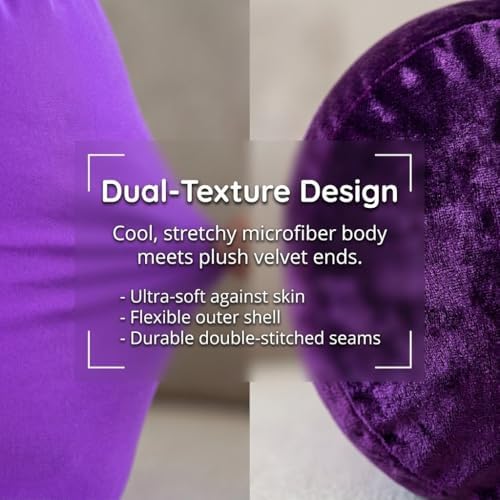 Deluxe Comfort Mooshi Squish Microbead Bed Pillow, 14" x 7" - Airy Squishy Soft Microbeads - Eighteen Fun Bubbly Colors To Choose From - Cuddly And Fun Dormroom Accessory - Bed Pillow, Purple - Image 5