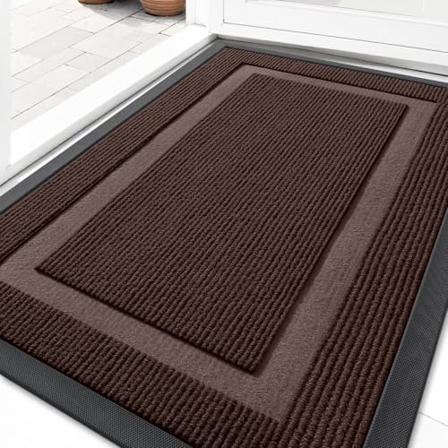 OLANLY Front Door Mat Outside 33x21, All-Season Heavy-Duty Rubber Doormat by OLANLY