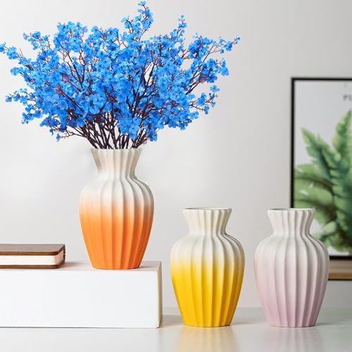 5 Pcs Fake Flowers, Real Touch Babys Breath Artificial Flowers, Blue - Image 7
