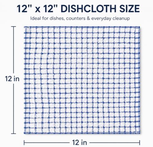Egles 16 Pack 100% Cotton Kitchen Dish Cloths, 12 x 12 Inch - Image 2