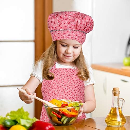 Kids Apron and Chef Hat Set, Cotton Child Toddler Aprons with Pocket - Image 6